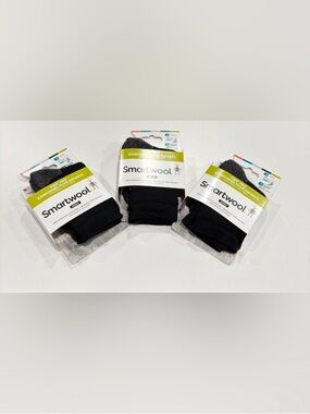 SmartWool Kids Small Light Cushion Hiking Socks 3-Pack Crew Black NWT